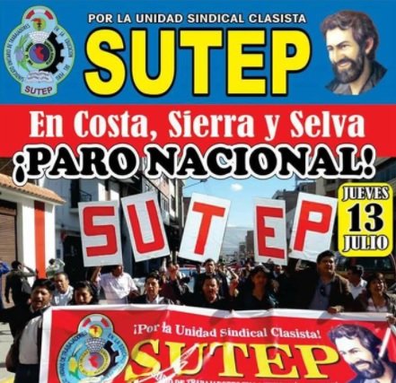 PRONUNCIAMIENTO SOBRE EL PARO NACIONAL DEL SUTEP