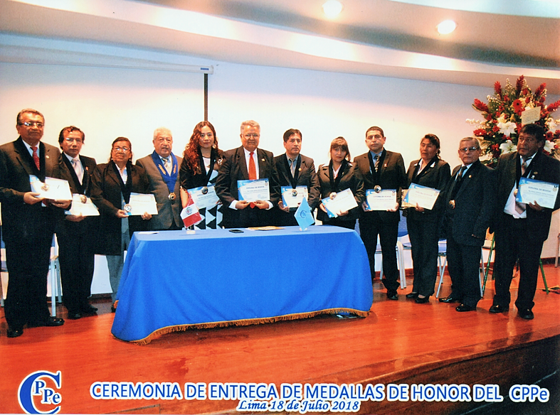 CEREMONIA DE ENTREGA DE LA MEDALLA DE HONOR DEL CPPe 2018