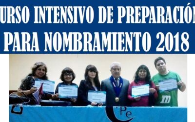 CURSO INTENSIVO DE PREPARACIÓN PARA NOMBRAMIENTOS 2018