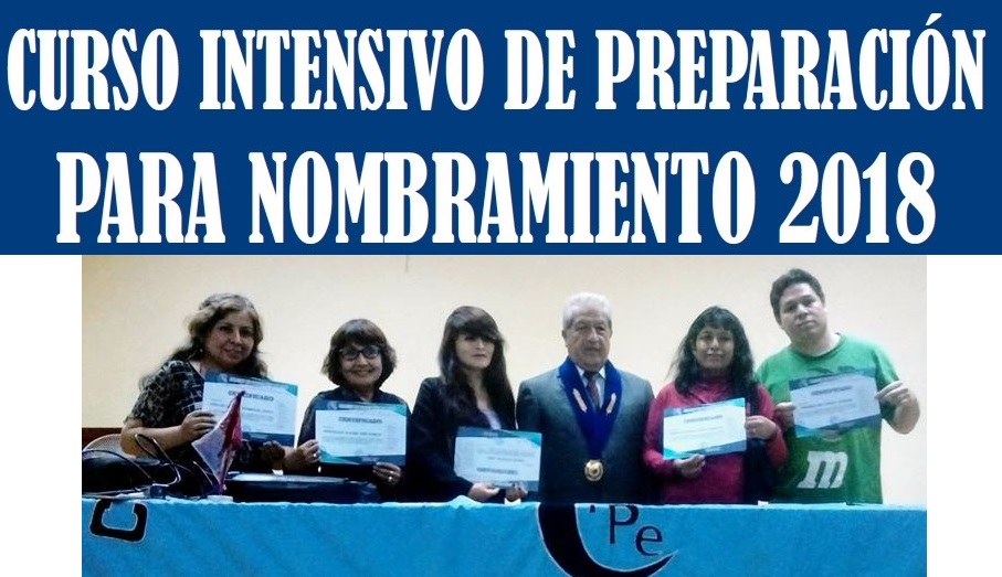 CURSO INTENSIVO DE PREPARACIÓN PARA NOMBRAMIENTOS 2018