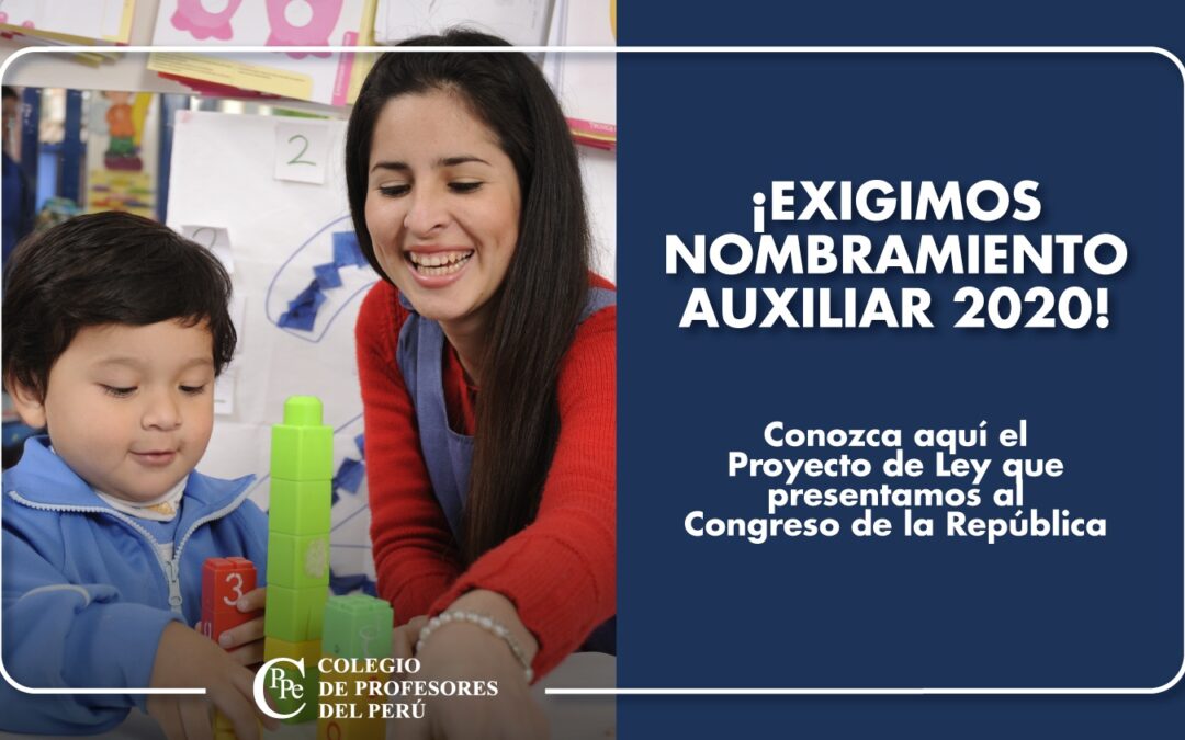 PRESENTAMOS PROYECTO DE LEY PARA NOMBRAMIENTO DE AUXILIARES