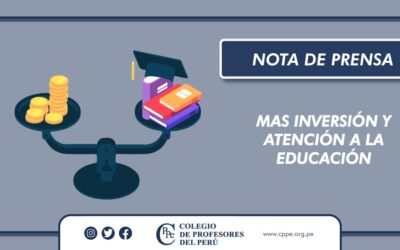 CPPe EXIGE MÁS INVERSIÓN Y ATENCIÓN A LA EDUCACIÓN