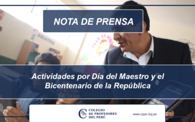 Actividades por Día del Maestro y el Bicentenario de la República
